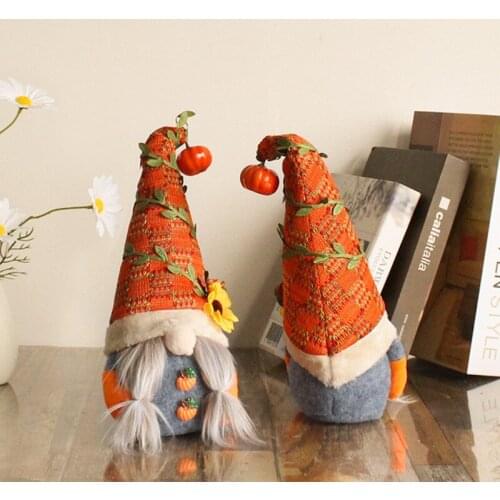 Thanksgiving Harvest Festival Fall Gnomes Flowers And Fruits Sweden Elf Gnomes Bar Cute Gnomes Faceless Doll Home Decoration