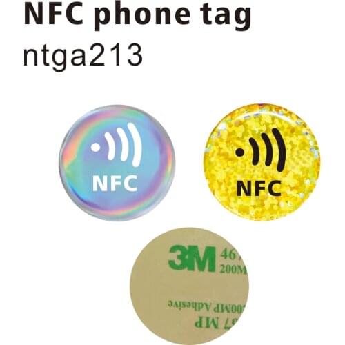 500PCS Programmable Customizable logo Diameter 30mm Ntag213 Sticker Anti-Metal NFC Epoxy Tag Social and Share OneHop
