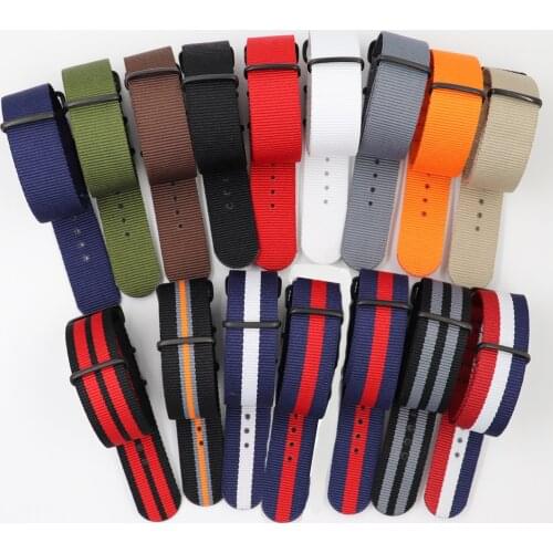 NATO solid strip Green Navy watchbands 18mm 20mm 22mm 24mm Men Women watches strap band PVD black buckle belts
