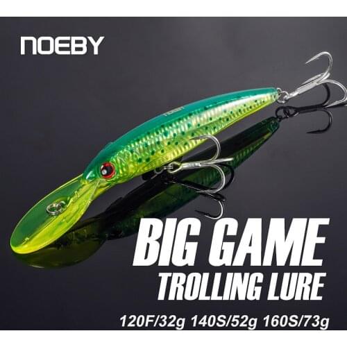NOEBY Trolling Minnow Fishing Lure 120mm Floating 140 160mm Slow Sinking Artificial Baits 9046 Saltwater Wobblers Fishing Tackle