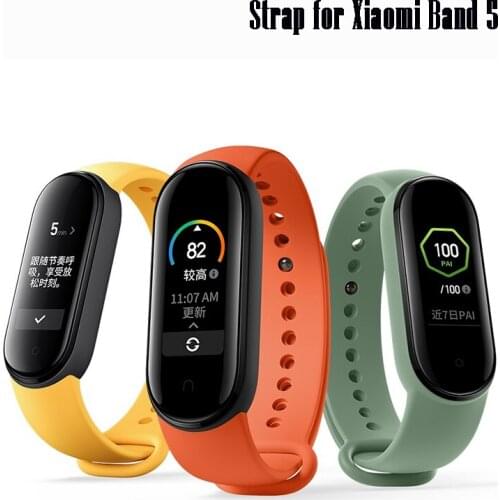 Strap for Xiaomi Mi Band 5 Silicone Wristband Replacement soft TPU Strap for mi band5 Bracelet on xiaomi miband 5 Wrist Strap