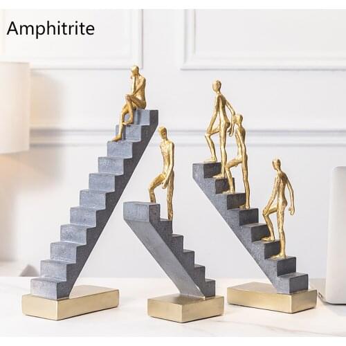 Nordic Resin People Stairs Figure Character Statues Et Sculptures Home Living Room Decor Office Accessories Desk Accessories