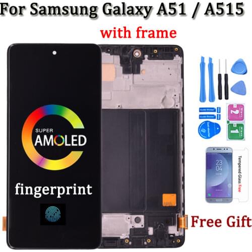 Super AMOLED Display For Samsung Galaxy A51 LCD A515 A515F/DS A515FD A515 LCD Display Touch Screen Replacement A515F Display