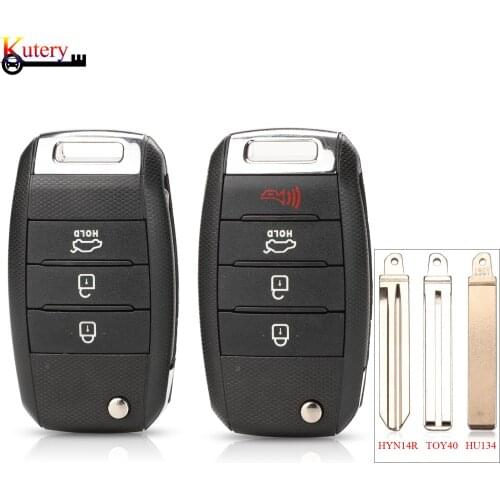 Kutery Remote Smart Car Key Shell For Kia K4 Sorento Sportage 3/4Buttons With Uncut Blank HYN14/TOY43 Blade Key Case Cover