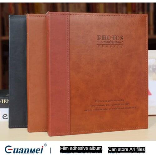 Leather-bound vintage photo album album DIY self-adhesive laminated family wedding album polaroid album gift