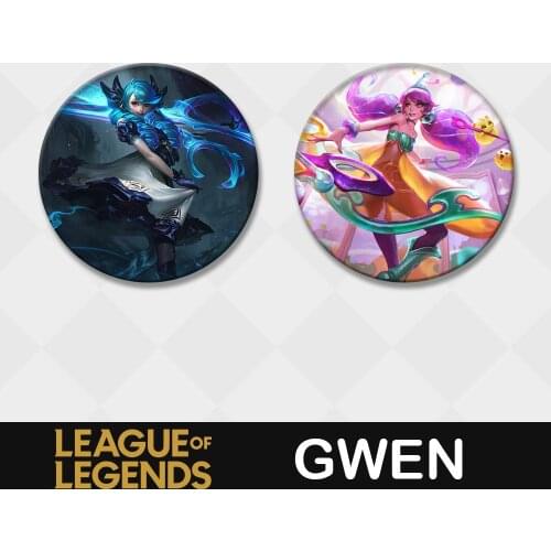 League of Legends Badge Gwen Space Groove LOL Brooches Hot Games 2021 New Champions Fighter Anime Clothing Backpack Decor Gifts