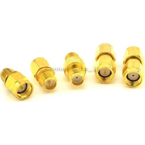 10 Pieces SMA RF Adapter Gold jack Straight SMA RF Plug SMA Male Female Adapter