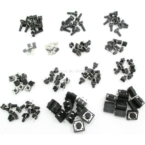 140PCS/LOT 14types Momentary Tact Tactile Push Button Switch SMD Assortment Kit Set Life 100000 times