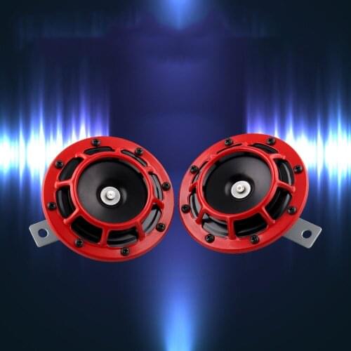 2 PCS/Pair DC 12V Red Super Loud Blast Tone Grill Mount Compact Car Horn 335/400Hz 115Db Universal Car Trucks RV’s Motorcycles
