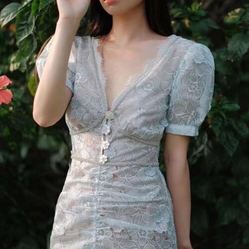 2021 Autumn dress Rhinestone three-dimensional flower embroidery heavy industry Hip Wrap women dress