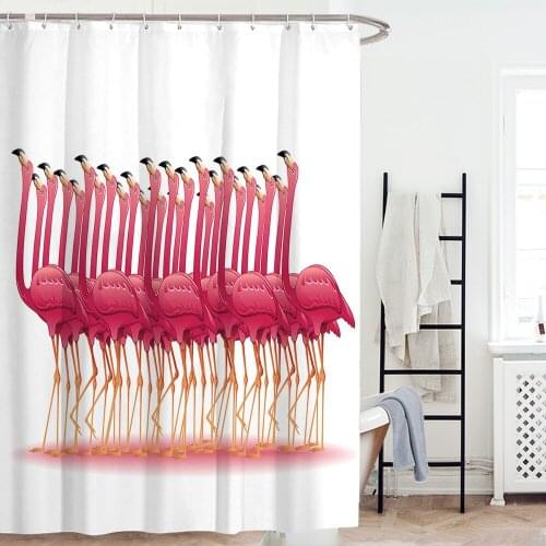 3D Printing Nordic Pictures Animals Flamingo Shower Curtain In The Bathroom High Quality Polyester Waterproof Shower Curtains