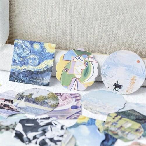 45pcs/pack Stationery Stickers Kawaii Van Gogh Art Diary Planner Decorative Mobile Stickers DIY Craft Scrapbooking Stickers