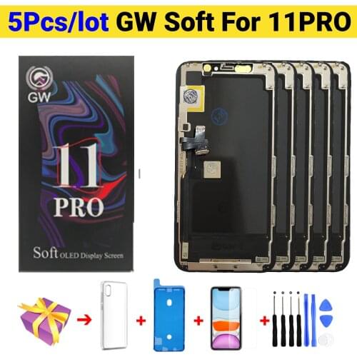 5 Pcs GW GX OLED Pantalla For iPhone X XS MAX 11 PRO MAX Screen Display Replacement Assembly Digitizer Touch Pantalla Repair LCD