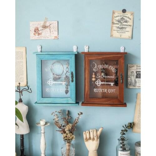 6 Hooks key storage box door porch creative entrance wall-mounted desktop key storage ornaments household racks hook CL81104