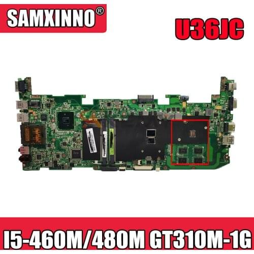 Akemy U36JC Laptop motherboard for ASUS U36JC U36J U36 Test original motherboard I5-460M/I5-480M GT310M-1G