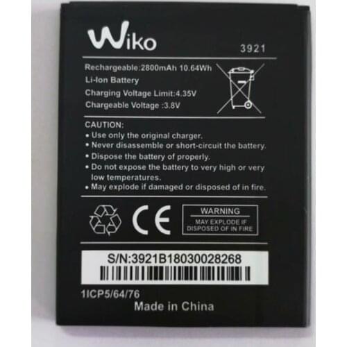 2800mAh 3.8V Battery For Wiko 3921 lenny 5 wiko robby2 Mobile Phone Batterie Bateria Replace Parts