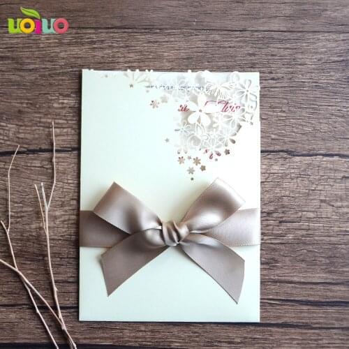 Free shipping 50set inc228 High quality shinny pocket fancy elegant new glitter paper pink cards wedding party invitation