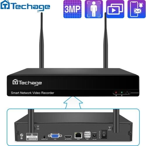 Techage 8CH H.265 3MP Wireless NVR Recorder Wifi CCTV Camera System P2P ONVIF IP Camera HDMI Network 3MP Video Recorder NVR
