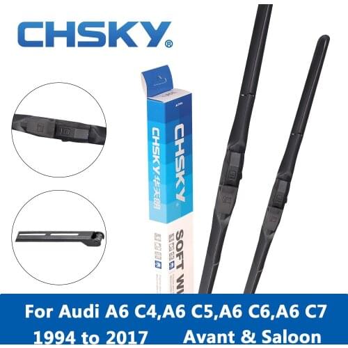 CHSKY Car Windshield Wiper Blade Audi A6 C4 Avant,C5 C6 C7 Avant & Saloon 1994 to 2017 Fit Hook&Push Button&Slider Arms Wipers