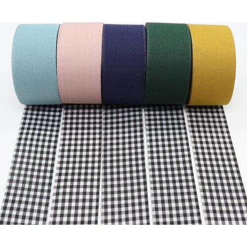 5 Yards 25MM/38MM Checked Fabric Double Face Polyester Ribbon For Hair Bows DIY Crafts Handmade Accessories M19070901