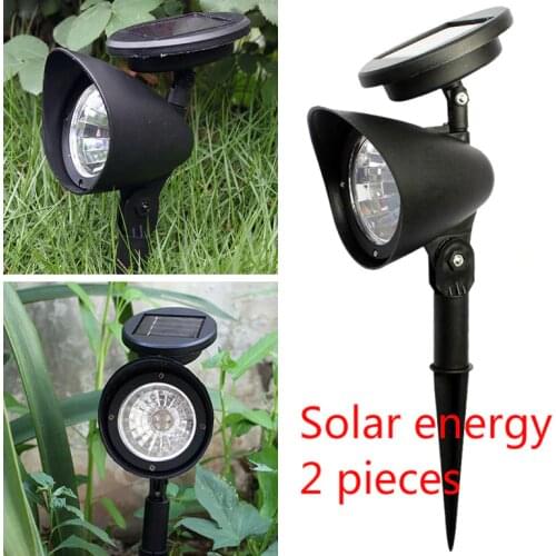 2x 4LED Solar Power Garden Lamp Spot Light Outdoor Lawn Landscape Path Spotlight