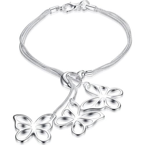 Hot selling high-grade pure silver jewelry fashion jewelry romantic cute small animal series silver butterfly bracelet