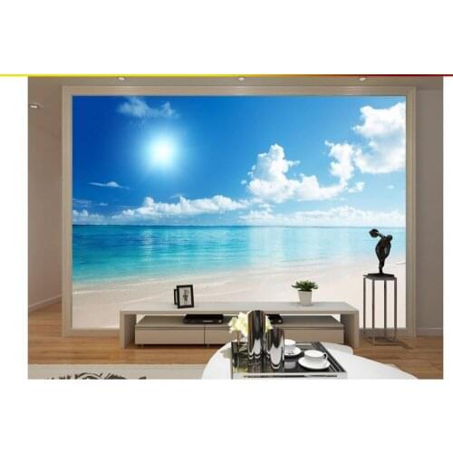 Customized wallpaper for walls photo 3d wallpaper Seaview Beach scenery bathroom 3d wallpaper 3d landscape wallpaper