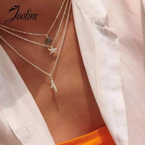JOOLIM High End Gold Finish Cactus Clavicle Necklace Trendy Jewelry Wholesale