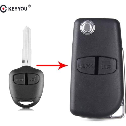 KEYYOU 2B Modified Flip Remote Key Shell Case For Mitsubishi Triton Evo Galant L200 OUTLANDER LANCER COLT SHOGUN Left Blade