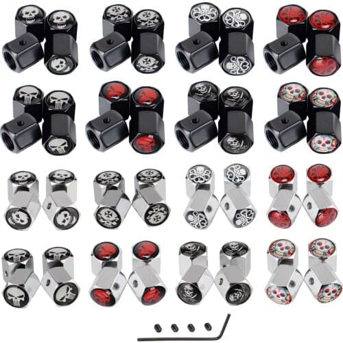 Skull Skeleton Bones Valve Stem Caps for BMW F10 Mercedes W211 Ford Focus Cadillac Honda Peugeot Yamaha Auto Tire Decoration