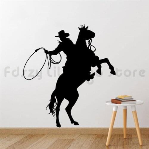 Cowboy Wall Stickers Vinyl Decals Removable Horing Riding Wall Art Decals Cowboy Vinyl Wall Poster Vinyl Wall Art Poter Q381