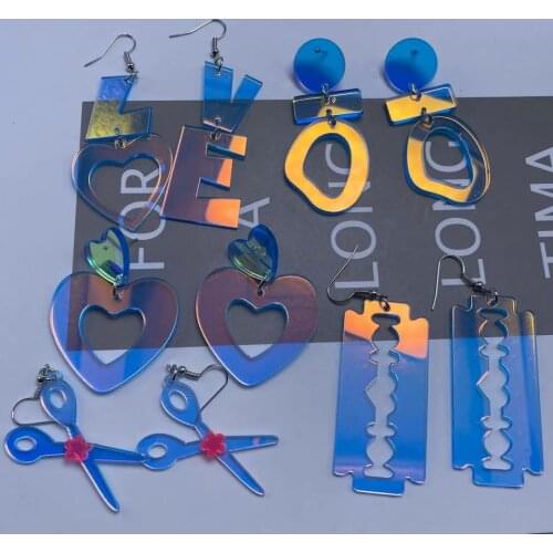 Fashion Acrylic Geometry Drop Earrings for Women Cute Colorful Dangle Earring Exaggeration for Girls Kolczyki Party Jewelry Gift