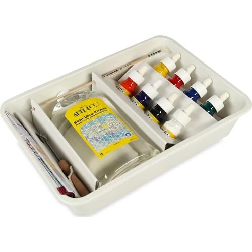 Artdeco Marbling Art Starter Set 8 Color Everything You Need For Marbling in This Box Brush 1 Piece Paint 30 ml 8 Colors