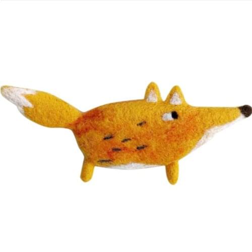 Little Fox Brooch wool needlepoint kit wool felt needle felting decoration craft needlecraft DIY ha