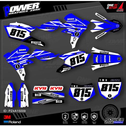 PowerZone Custom Team Graphics Backgrounds Decals 3M Stickers Kit For YAMAHA 2016-2018 WR450F 2015-2018 YZ450FX 009