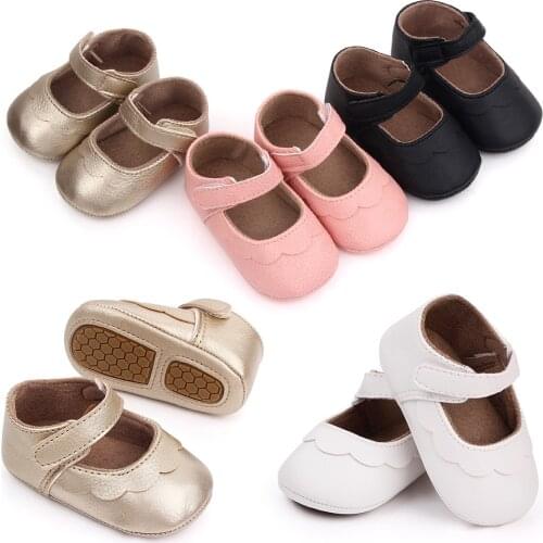 New Pincess Spring Pu Leather Baby Moccasins Shoes Newborn Rubber Sole First Walkers Toddler Infant Girls Anti-slip shoes