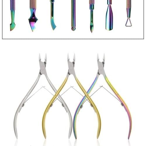 Nail Cuticle Scissors Stainless Steel Manicure Dead Skin Scissor Pedicure Tools Golden/Silver/Rainbow Nipper Clipper Tool