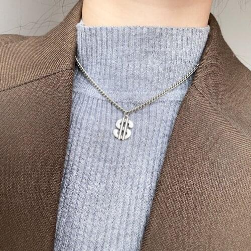 US Dollar Money Pendant Necklaces Men Women Accessories Necklace Luxury Color Long Chain Necklace Shell Hard Hip Hop