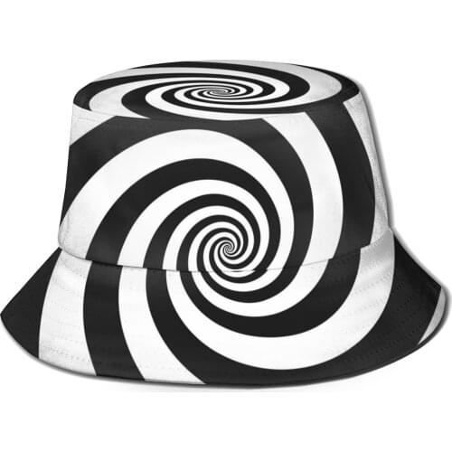 CINESSD 2021 Men Women Summer Hypnotic Psychedelic Spiral Bucket Hat Bob Fisherman hat Outdoor Travel Sun Visor Fashion Panama