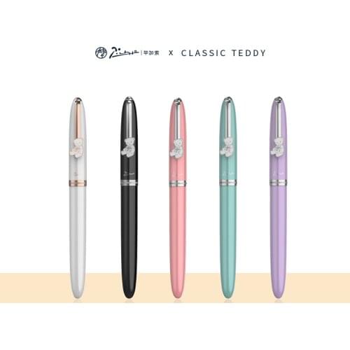 Pimio Luxury Fountain Pen Metal Picasso 922 Cute Teddy Business Office School Pens Writing Stationery Supplies перьевая Pучка