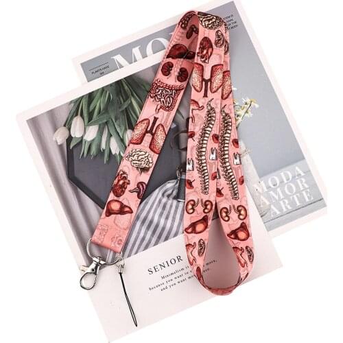 ZF3322 1pcs New Style Human Organs Key Chain Lanyard Neck Strap For Phone ID Card Creative Medical Lanyards For Doctor Nurse