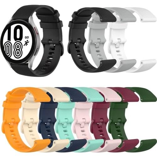 20mm Universal Silicone Band for Galaxy Watch4 40mm 44mm Smart Watchband Sports Strap for Galaxy Watch 4 Classic 42mm 46mm Strap