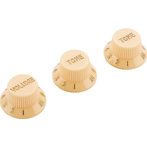 3Pcs Guitar Control Knob Wear-resistant Replacement Plastic One Volume Two Tone Start Knob for Instrument Guitar Control Knob