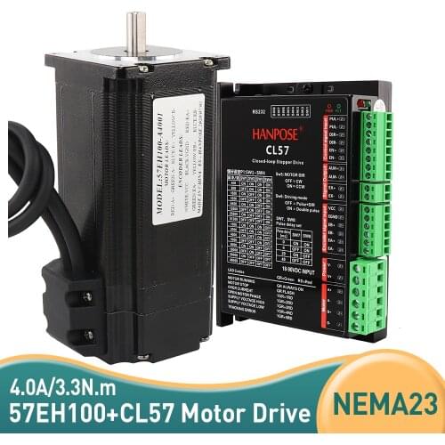 Nema23 Closed Loop Servo motor 57EH100A4001 + CL57 Drive 57 Stepper Motor for 3D Printer Robot Foam Plastic Meta
