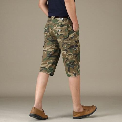 Size 40 42 44 Mens Casual Shorts Cargo Male Knee Loose Summer Camo Camouflage Military Shorts Men Homme Bermuda 2020