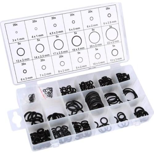 Silicone Rubber 18 Sizes 225pcs Rubber O Ring O-Ring Washer Seals Watertightness Assortment Car Styling Accessories