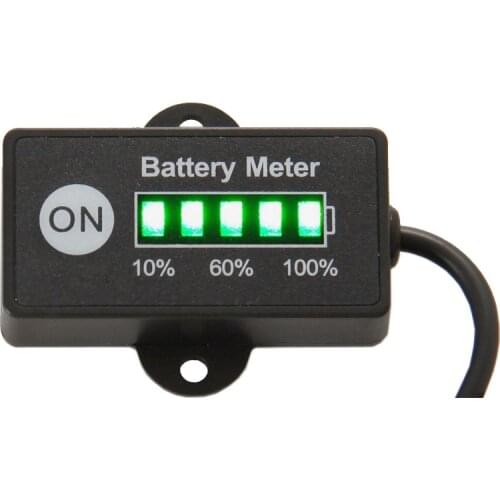 LED 5 BAR Display Mini Battery Meter Battery Indicator 12/24V for Motorcycle Golf Carts Test Voltage of Battery Free shipping