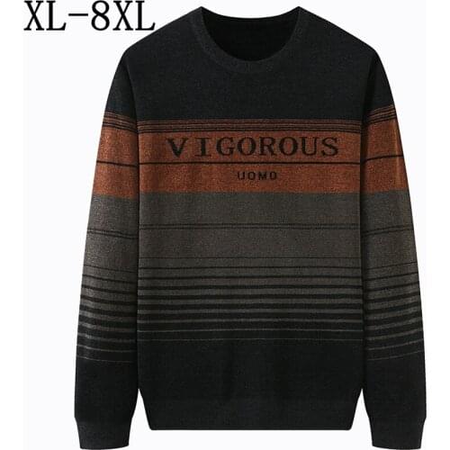 8XL 7XL 6XL 2021 New Fall Winter Loose Oversized Sweater Men Pullover Thick Warm Mens Jumpers Sweaters Casual pull homme hiver