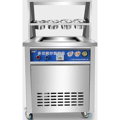 Thailand Commercial Fried Ice Cream Roll/ Thailand single square pan fried ice cream rolled machine