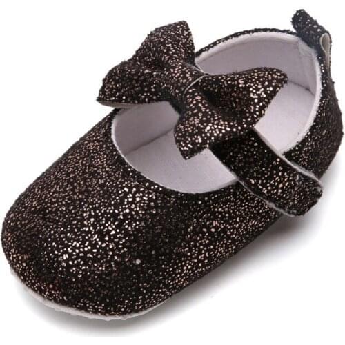 2021 Infant Anit-Slip Breathable Toddler Shoes Sweet Bow Princess Footwear Baby Girl Shallow Crib Party Shoes First Walker
